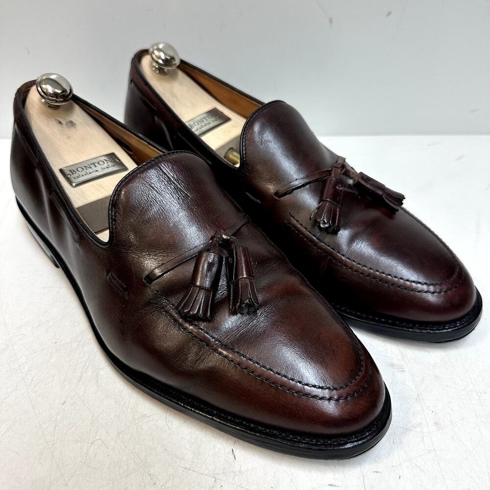 NEW HEELS Allen Edmonds Grayson Tassel Loafer Brown Made in USA 12 Wide EEE